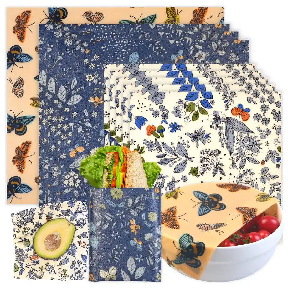 This 9-pack of reusable beeswax wraps offers a sustainable, plastic-free alternative for food storage, making it a thoughtful and environmentally friendly choice for white elephant gift ideas.