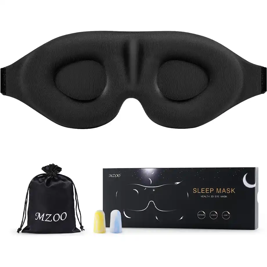 The 3D sleep eye mask features a zero-pressure design for side sleepers, providing ultimate light blocking and comfort, making it a perfect choice for white elephant gift ideas.