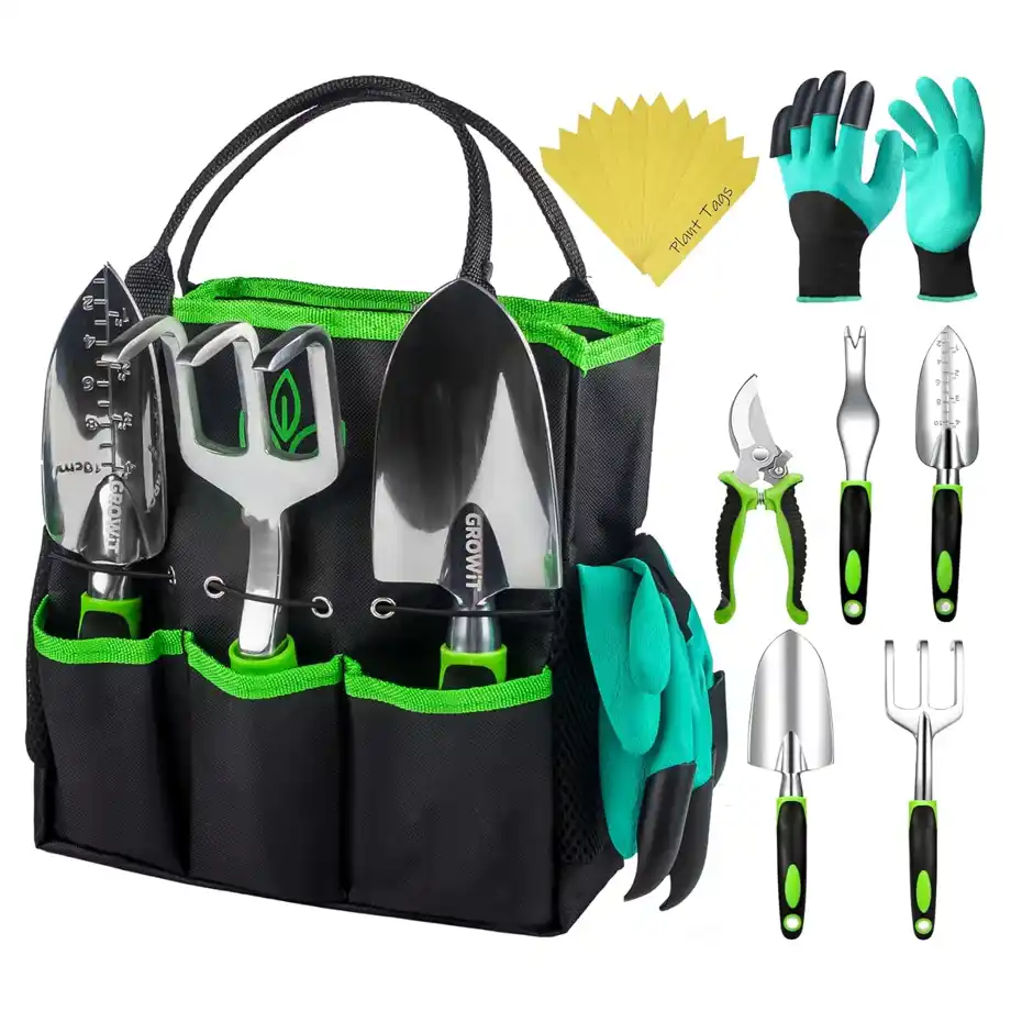 The heavy-duty gardening tool set includes 22 durable, ergonomic tools, making it a perfect gift for gardening enthusiasts and a great choice for white elephant gift ideas.