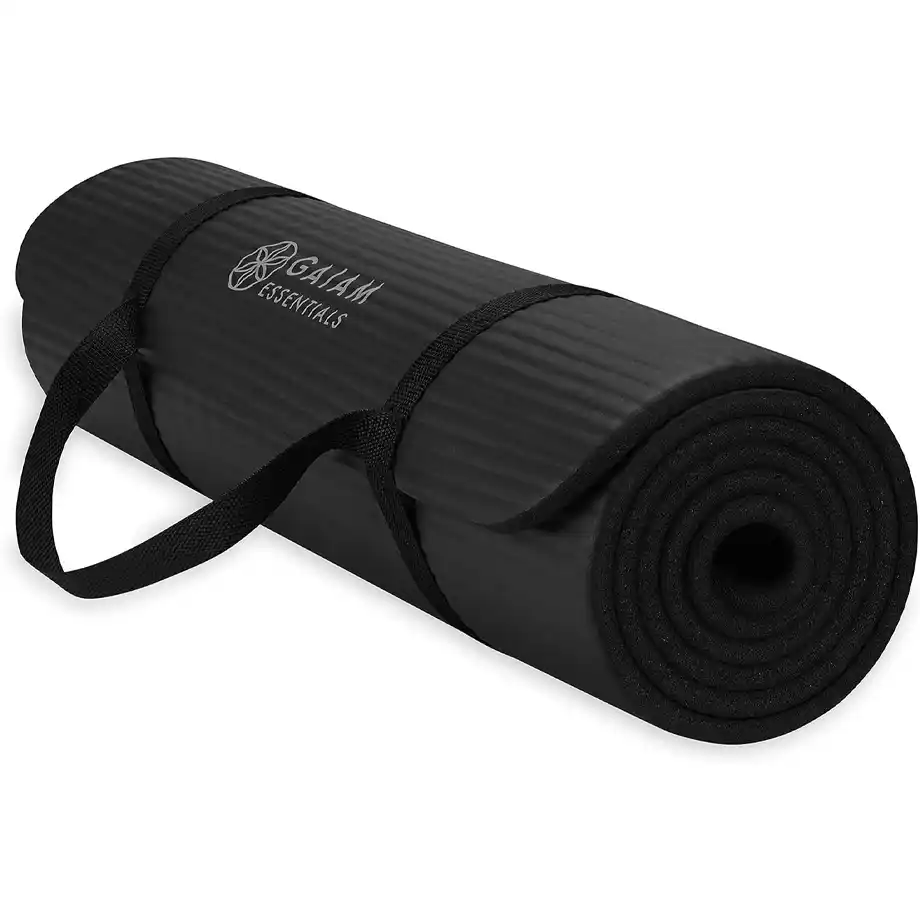 This 2/5-inch thick Gaiam yoga mat provides extra cushioning for workouts and comes with an easy-cinch carrying strap, making it a thoughtful and versatile choice for white elephant gift ideas.