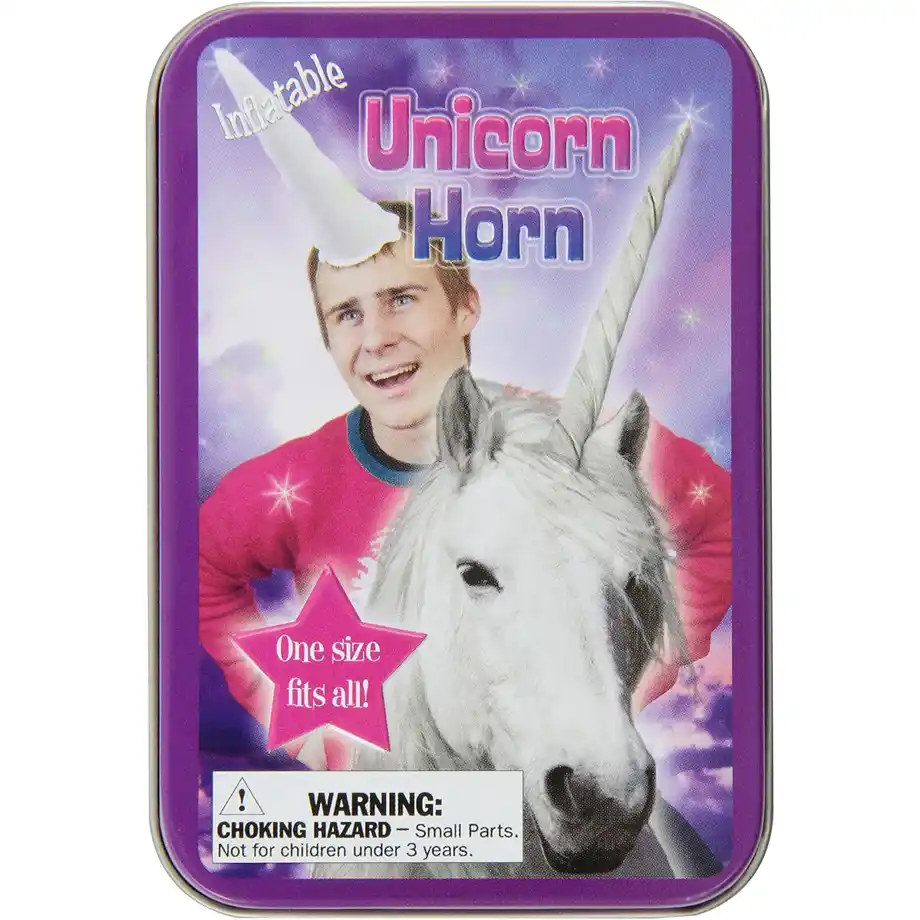 This inflatable unicorn horn is a fun and quirky accessory, perfect for parties, costumes, and laughter, making it a magical choice for white elephant gift ideas.