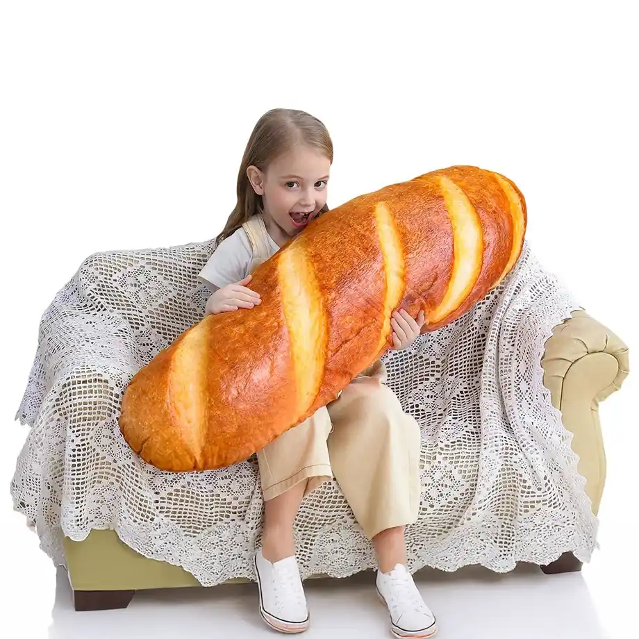 This 40-inch plush baguette-shaped pillow is a soft lumbar cushion and funny food-themed stuffed toy, making it a unique and entertaining choice for white elephant gift ideas.