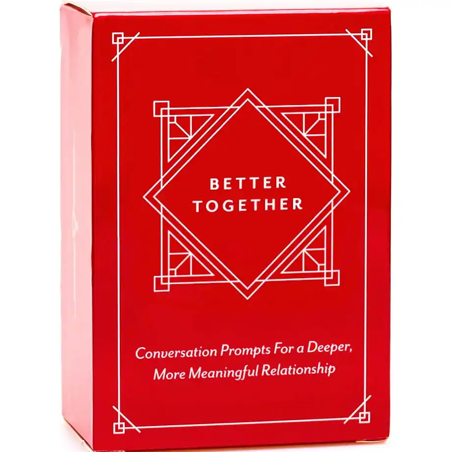 "Better Together" Honest Conversation Starter Game – 100 romantic and deep questions for couples, ideal for date nights and creating meaningful connections.