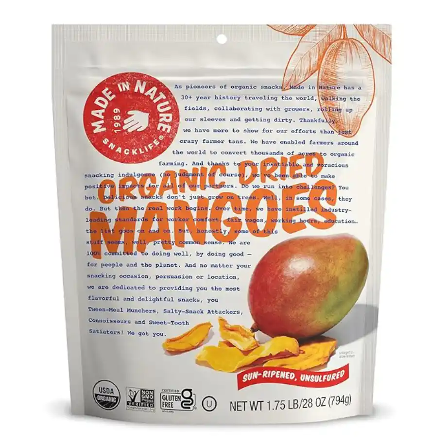 Dried mangoes, a naturally sweet and fiber-rich snack for kids, offering a healthy and satisfying alternative to sugary treats.