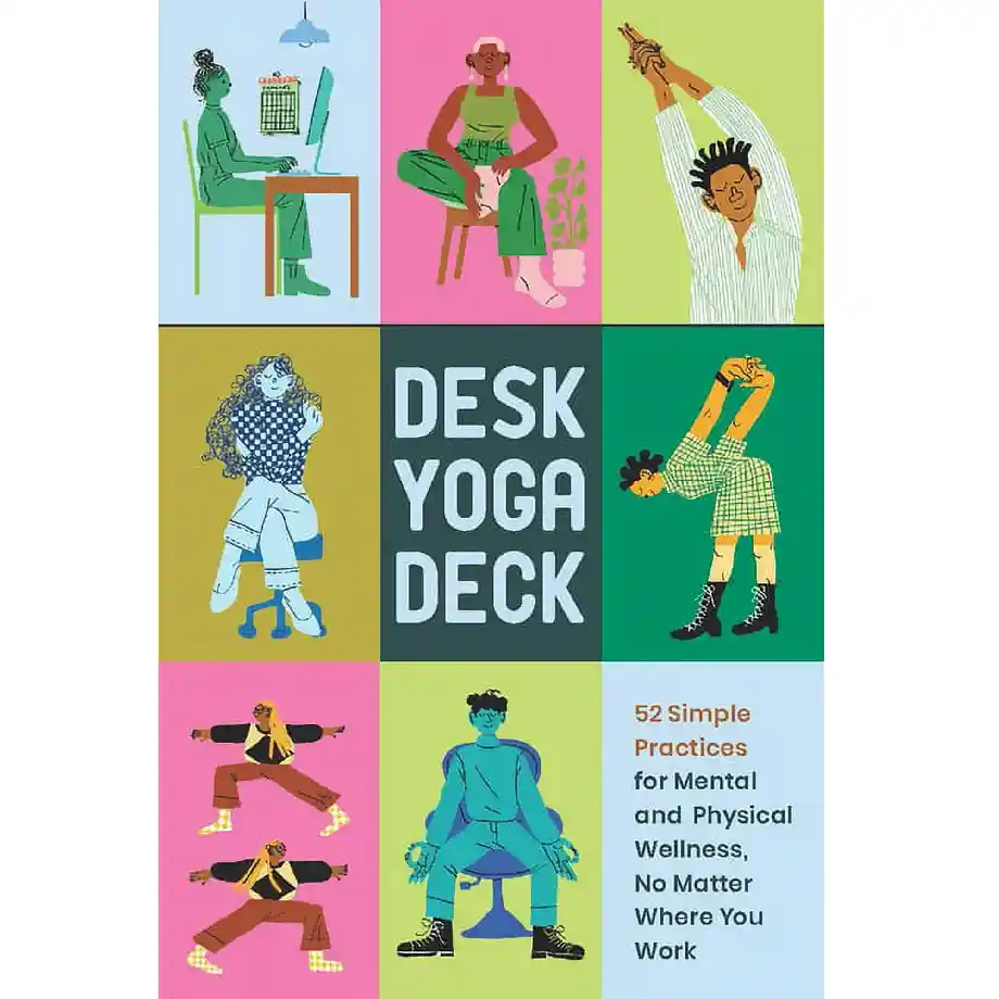 A set of 52 simple desk yoga practices designed to improve mental and physical wellness at work. A perfect gift idea for coworkers who want to stay active and stress-free at their desk.