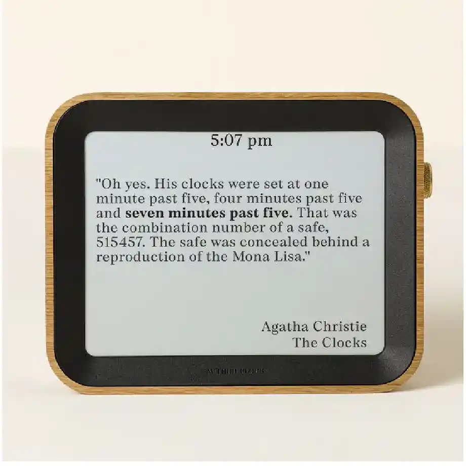 A beautifully designed literary clock that tells time with famous book quotes. A perfect gift idea for coworkers who appreciate literature and creative office decor.