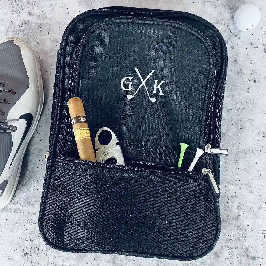 Embroidered cleat bag, a stylish and practical golf gift for men, perfect for Father's Day, personalized golf bags, and golfer gifts.