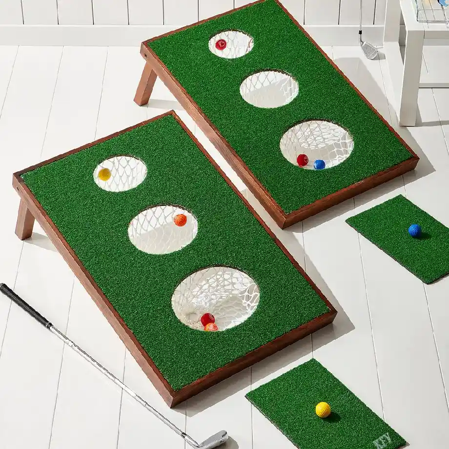 BattleChip Golf Game Set for outdoor fun, perfect for backyard competitions, tailgates, and parties. A unique chipping challenge game that tests accuracy and skill, great for golfers of all levels. Portable and easy to set up, making it an exciting addition to any golf lover’s collection.