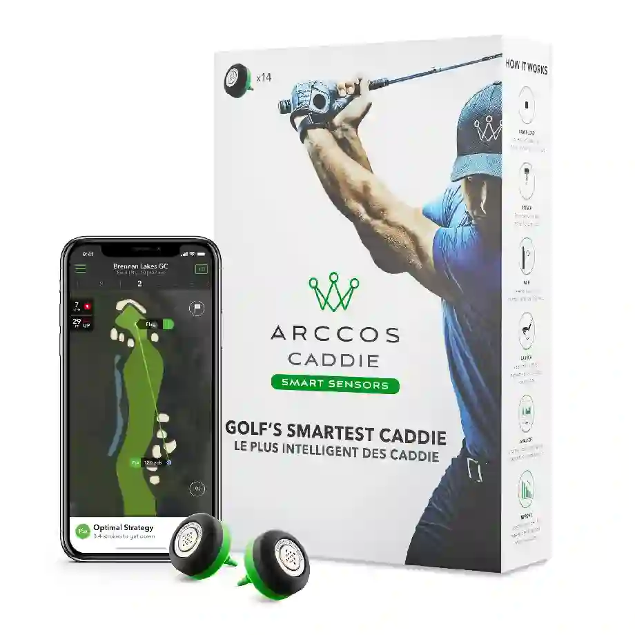 Smart golf sensors with AI-powered shot tracking, GPS rangefinder, and automatic stat analysis—an excellent choice for golf gift ideas.