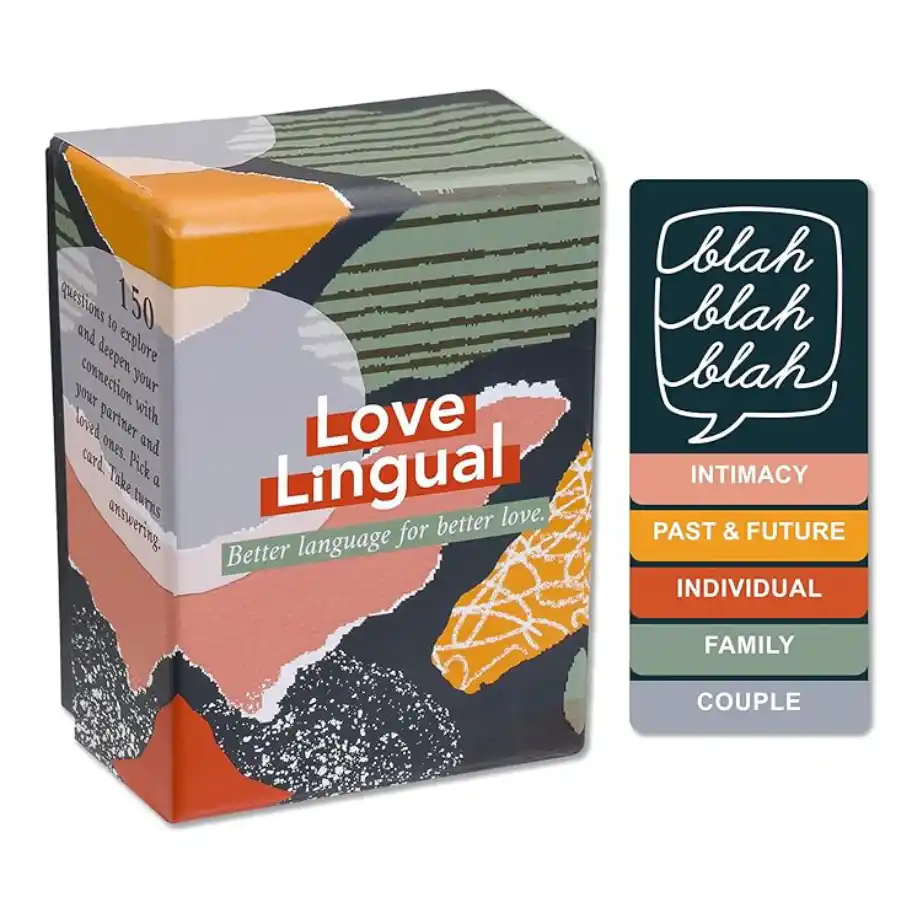 "Love Lingual" – a couples card game that encourages deep and intimate conversations, perfect for strengthening relationships through meaningful interactions.