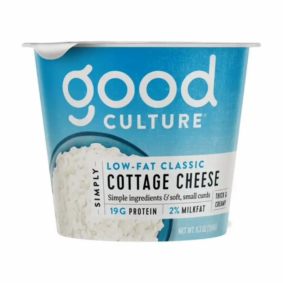 Low-fat classic cottage cheese, a creamy and protein-packed snack for kids, perfect for supporting muscle growth and providing essential nutrients.