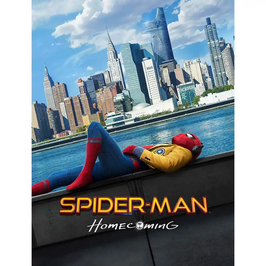 The image from Spider-Man: Homecoming shows young Peter Parker swinging through the city as he learns to be a hero. An action-packed adventure in the Best Kid Movies category!