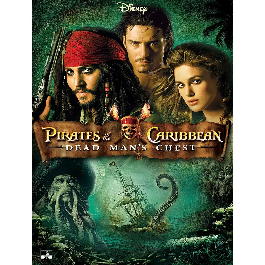 The image from Pirates of the Caribbean shows Captain Jack Sparrow sailing the seas on a daring and swashbuckling adventure. A thrilling journey in the Best Kid Movies category!