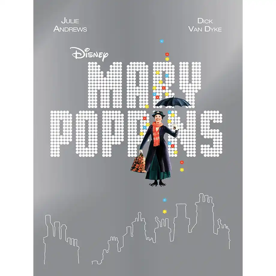 The image from Mary Poppins shows the magical nanny flying in with her umbrella to bring joy and adventure to a family. A timeless classic in the Best Kid Movies category!