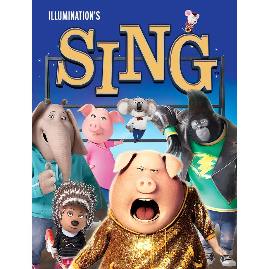 The image from Sing shows a group of animals showcasing their talents in a fun and exciting singing competition. A musical delight in the Best Kid Movies category!