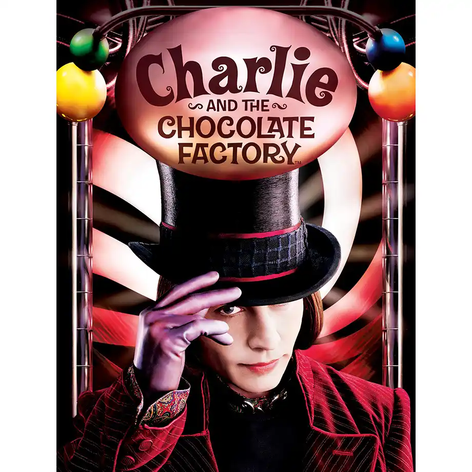 The image from Charlie and the Chocolate Factory shows Charlie and other kids exploring Willy Wonka’s magical candy-filled world. A sweet and whimsical adventure in the Best Kid Movies category!