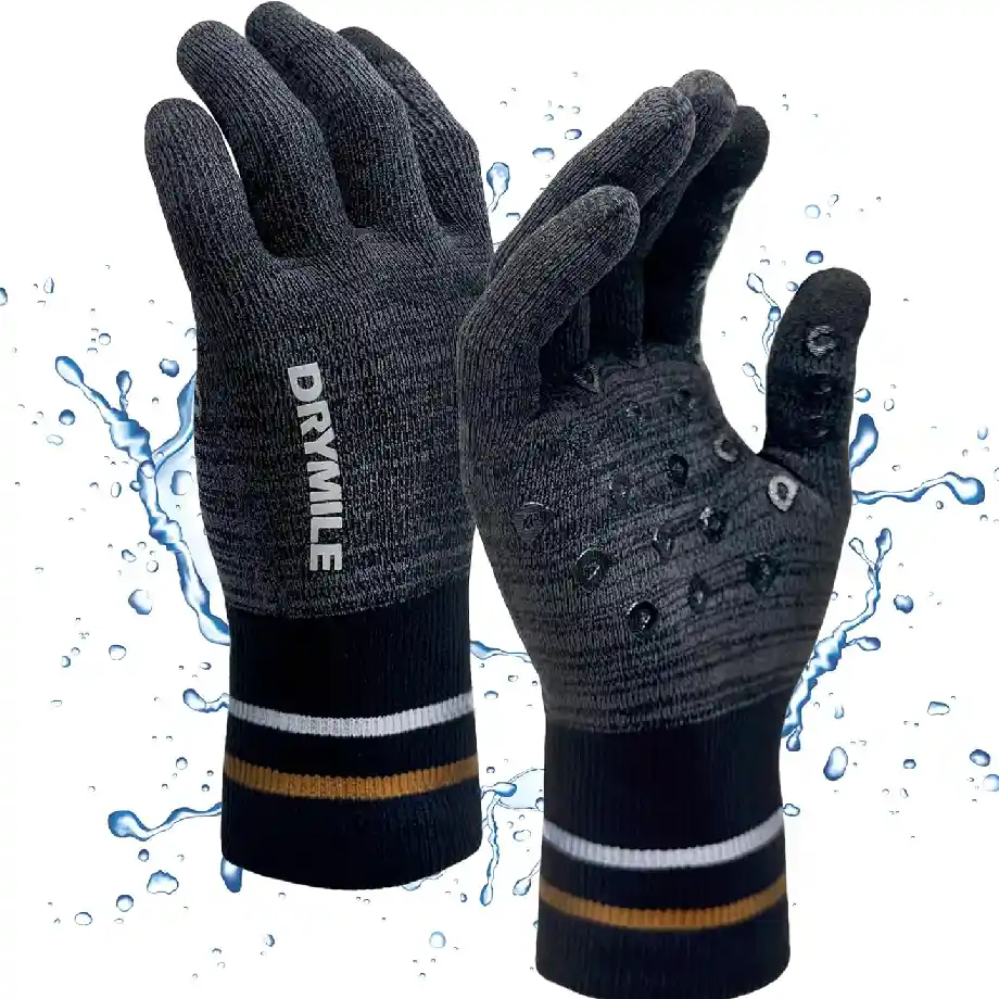 DRYMILE Hyla waterproof gloves with a wool blend, designed for cold weather activities like hiking, skiing, and biking. A great gift idea for coworkers who need warm, touchscreen-friendly gloves for work or outdoor adventures.