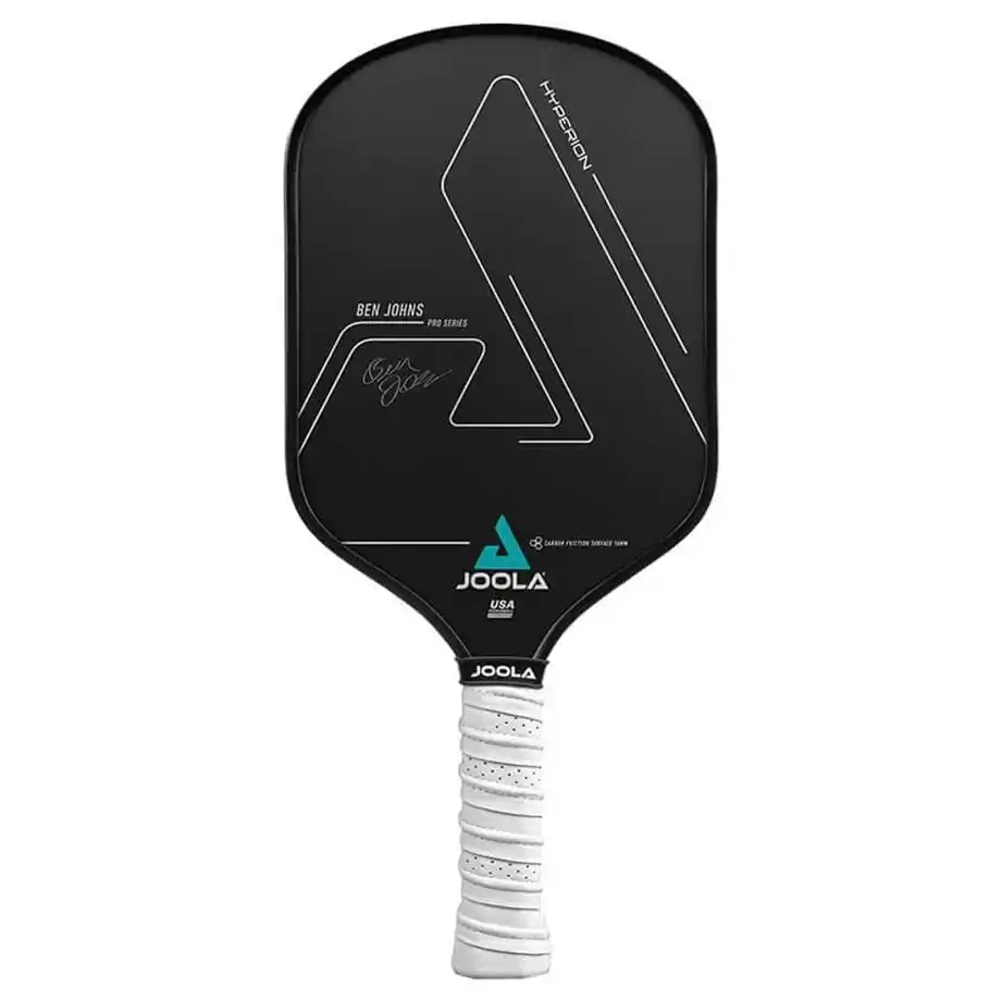 A high-performance Ben Johns Hyperion Pickleball Paddle, perfect for competitive and recreational indoor games, featuring a durable carbon surface and ergonomic handle for better control and power.