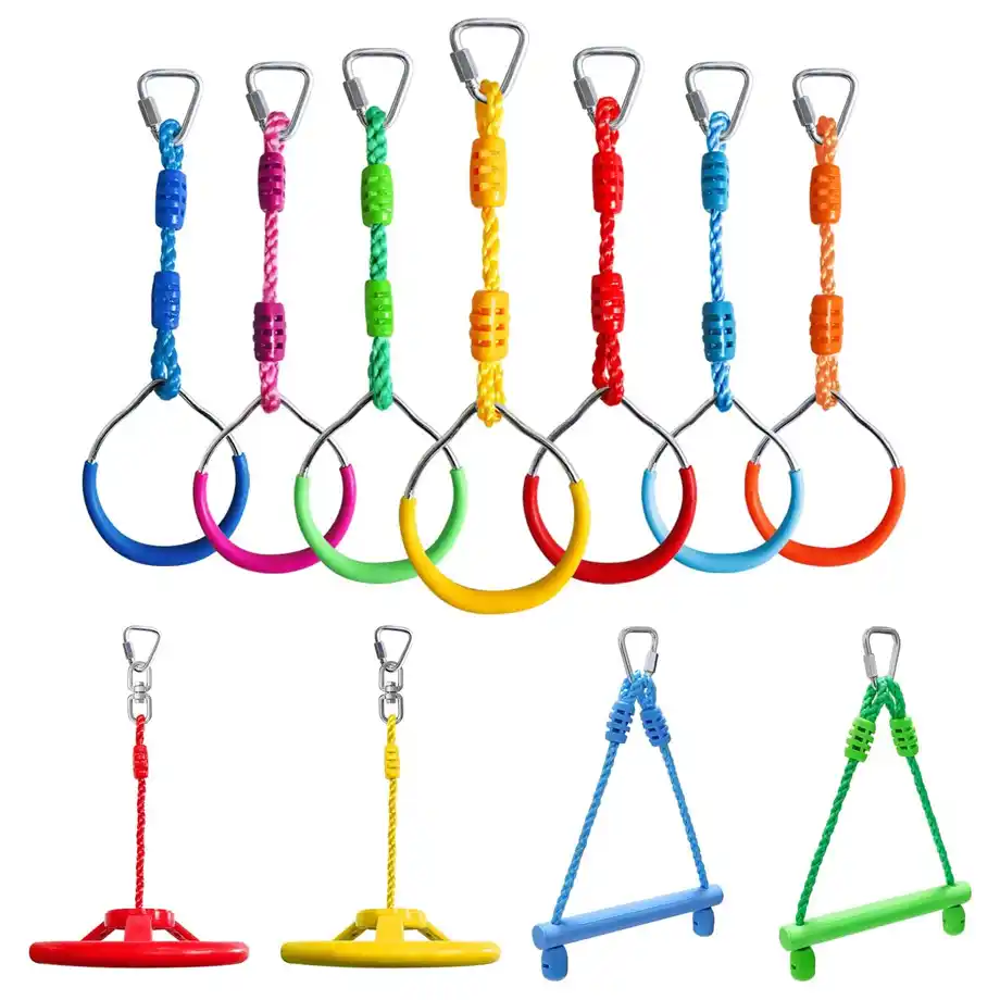 The Rainbow Craft Trapeze Bar with Rings is a fantastic addition to indoor games, providing kids with a fun way to build strength and coordination. Perfect for obstacle courses, play areas, and active indoor playtime.