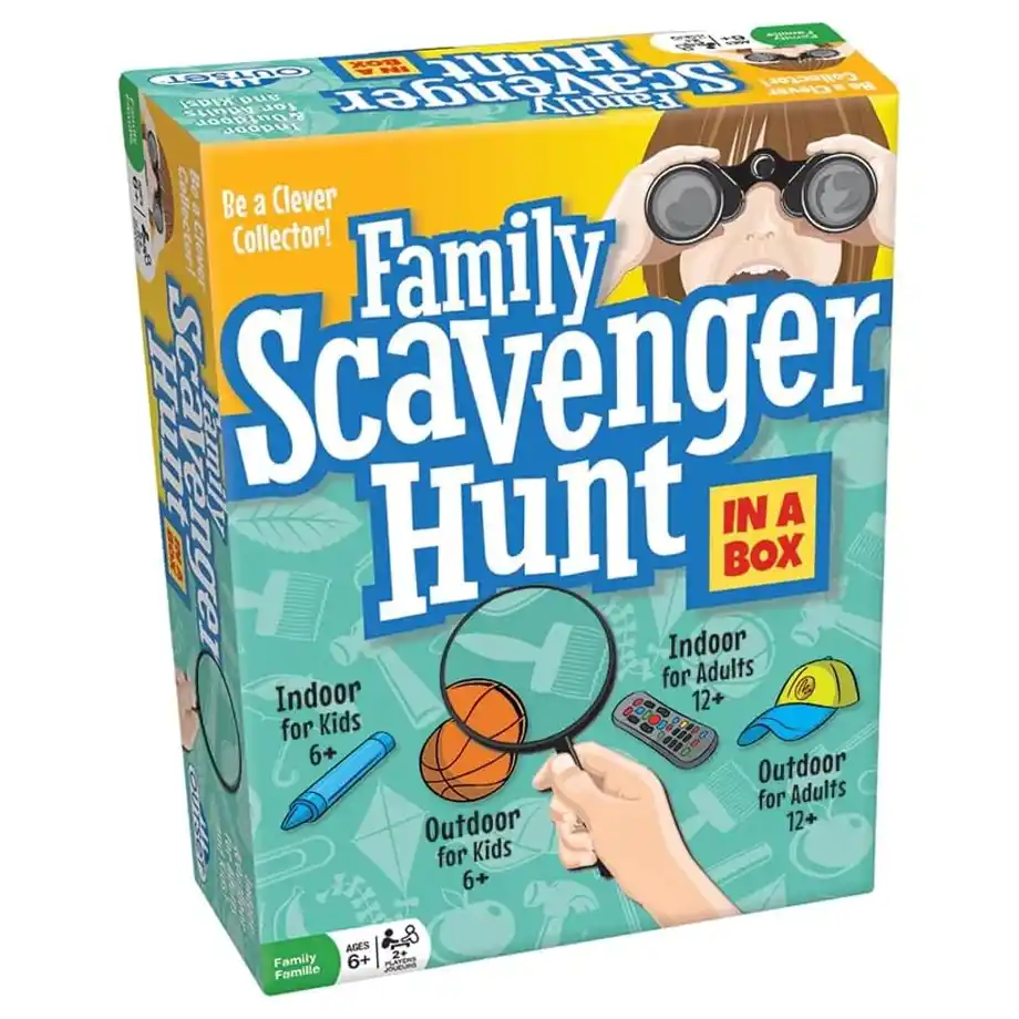 The Outset Media Family Scavenger Hunt game is a perfect choice for indoor games, keeping kids and adults entertained with exciting challenges and interactive fun at home.