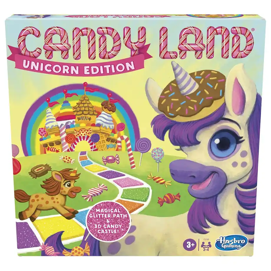 Candy Land Unicorn Edition board game brings a whimsical twist to classic Indoor Games. Featuring a colorful unicorn-themed path, this fun and easy-to-play game is perfect for young kids and family game nights.