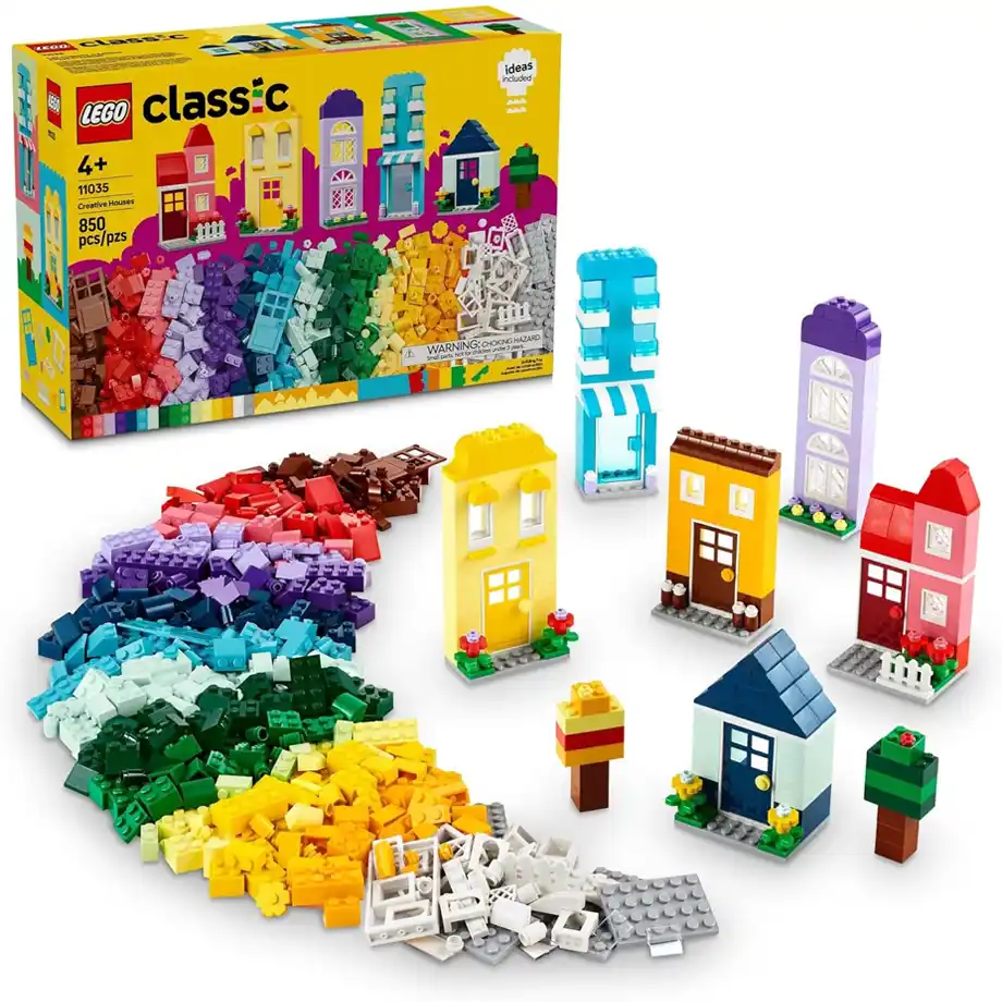 A colorful LEGO Classic Creative Set featuring bricks, accessories, and mini-figures, perfect for engaging indoor games and creative play for kids and families.