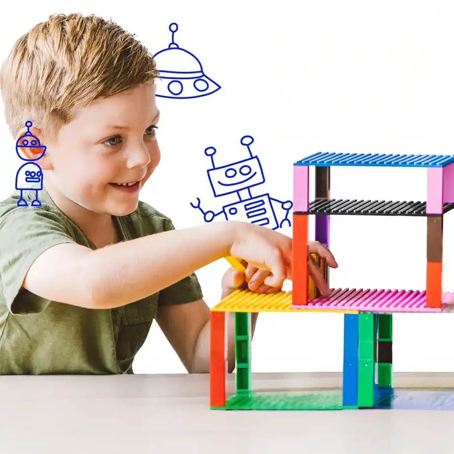 A set of colorful Strictly Briks baseplates, compatible with LEGO bricks, ideal for fun indoor games and imaginative building projects for kids and families.