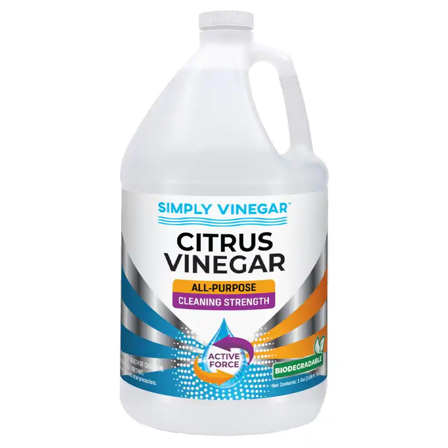 Simply Vinegar Citrus Cleaning & Laundry Solution bottle, a powerful natural stain remover ideal for removing tough stains like slime from clothes. Learn how to get slime out of clothes with this eco-friendly cleaning solution.
